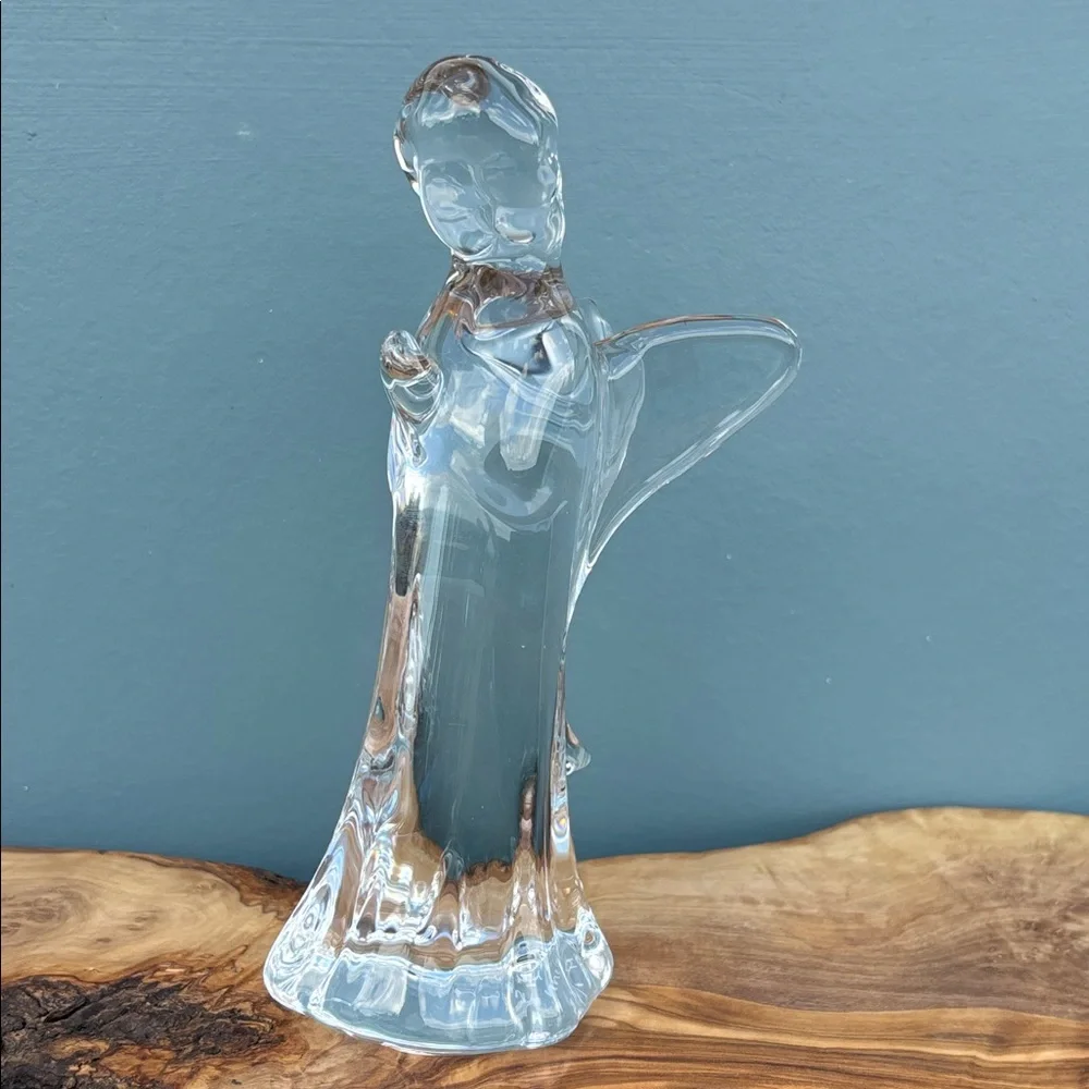 Vintage FM Konstglas Ronneby Sweden Handmade Art Glass Angel Figurine